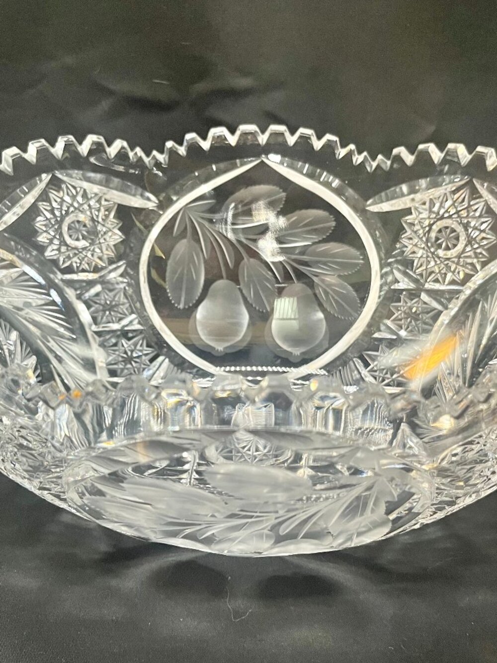 Antique American Brilliant Period Cut Crystal Fruit or Centerpiece Bowl
